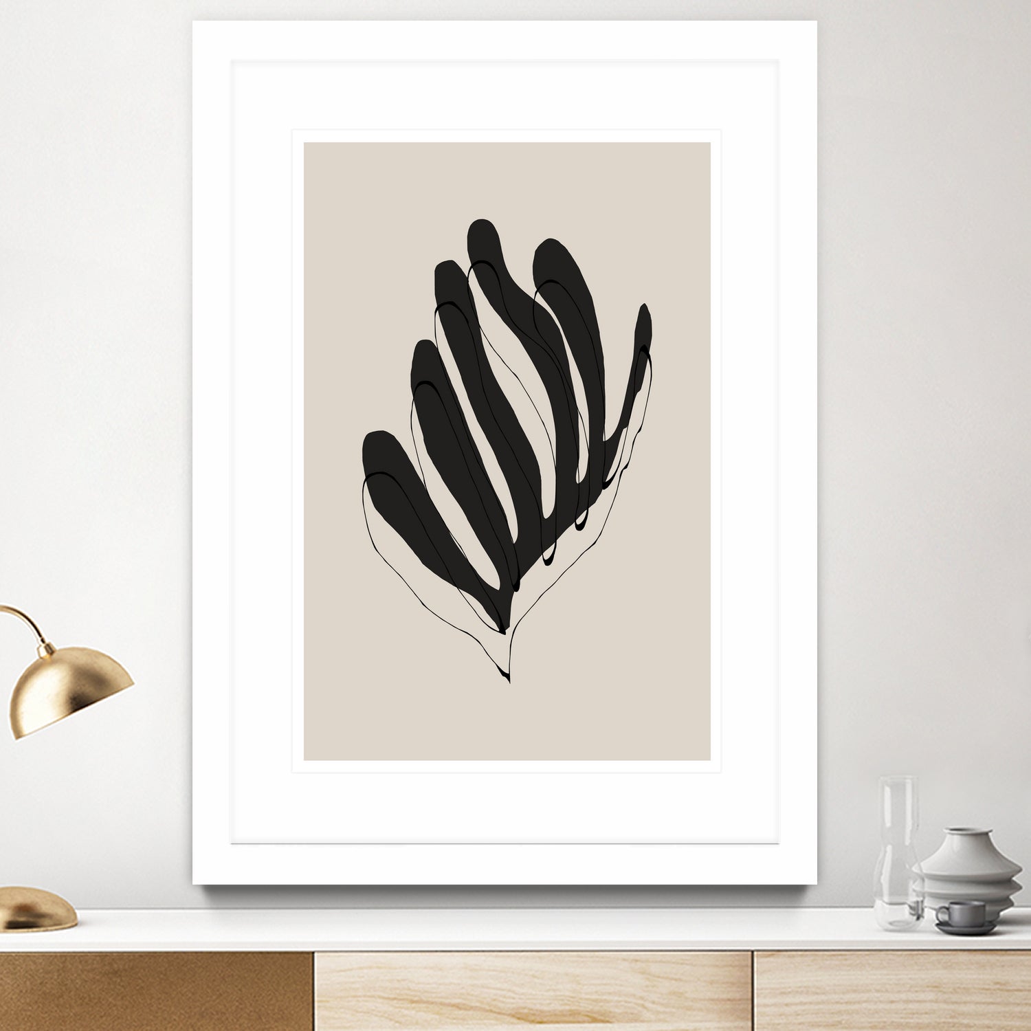 Abstract Leaf Lines by THE MIUUS STUDIO on GIANT ART - flowers and plants minimalist art