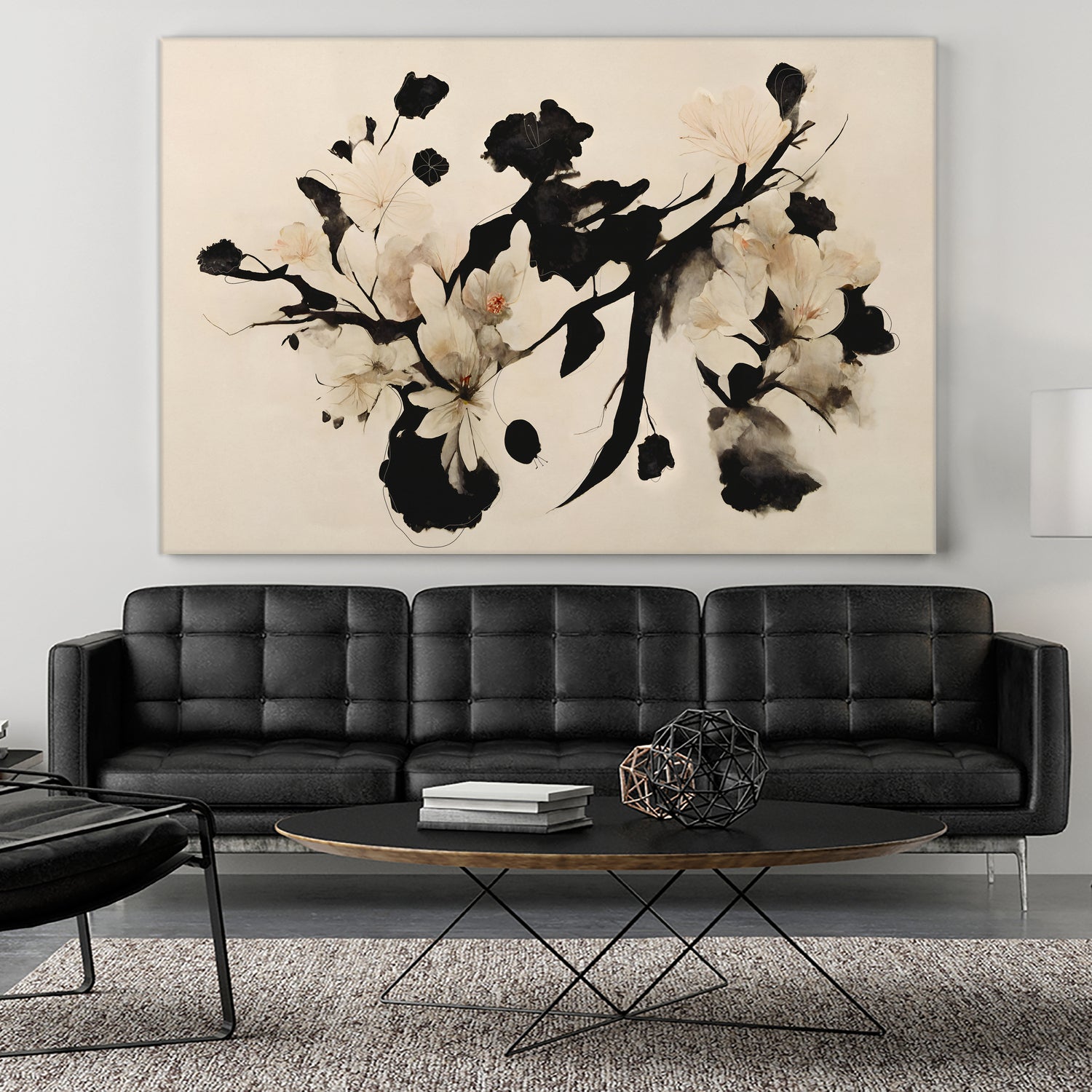 Cherry Blossom Branch by Treechild on GIANT ART - black  framed canvas