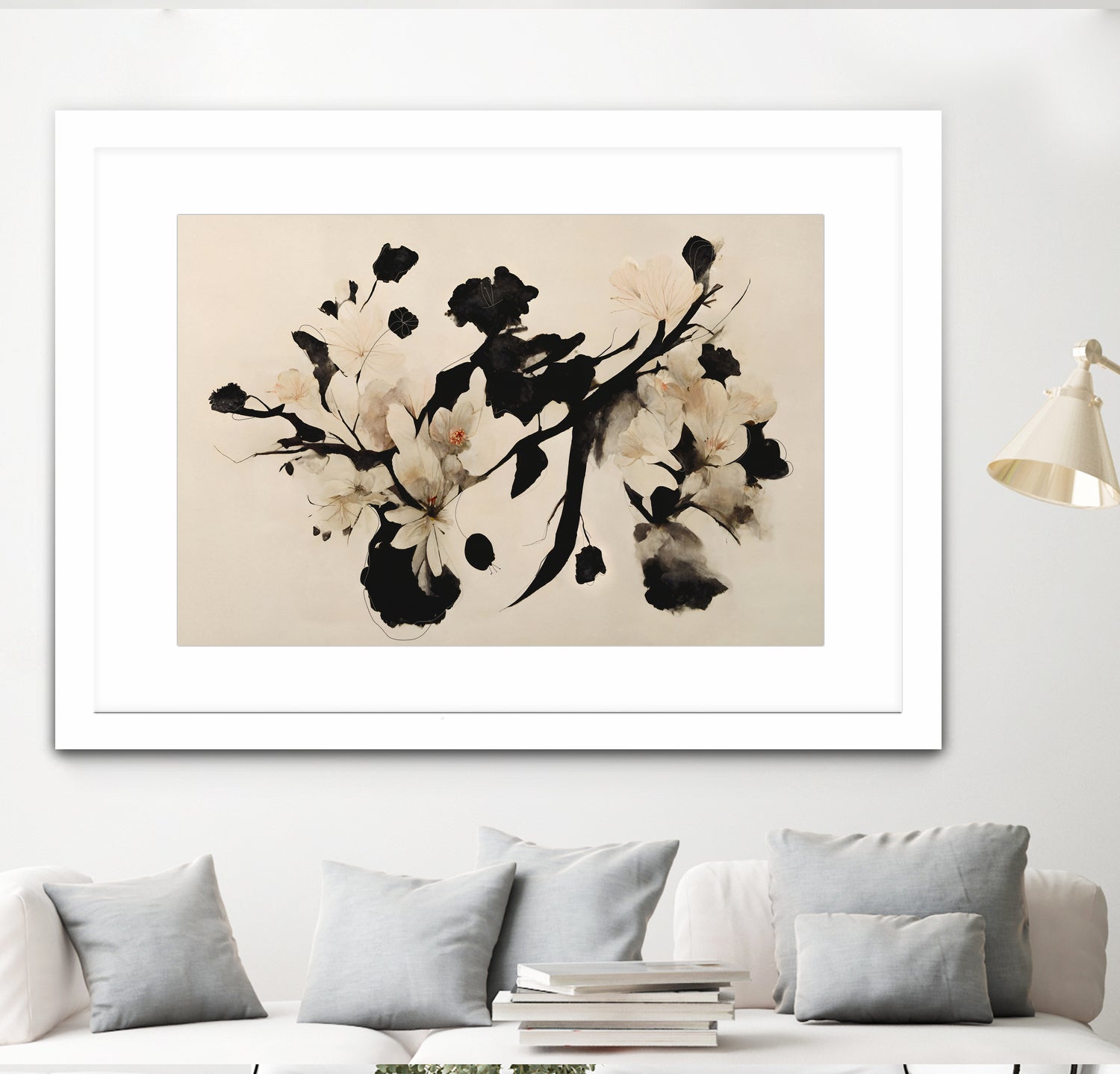 Cherry Blossom Branch by Treechild on GIANT ART - black  framed canvas
