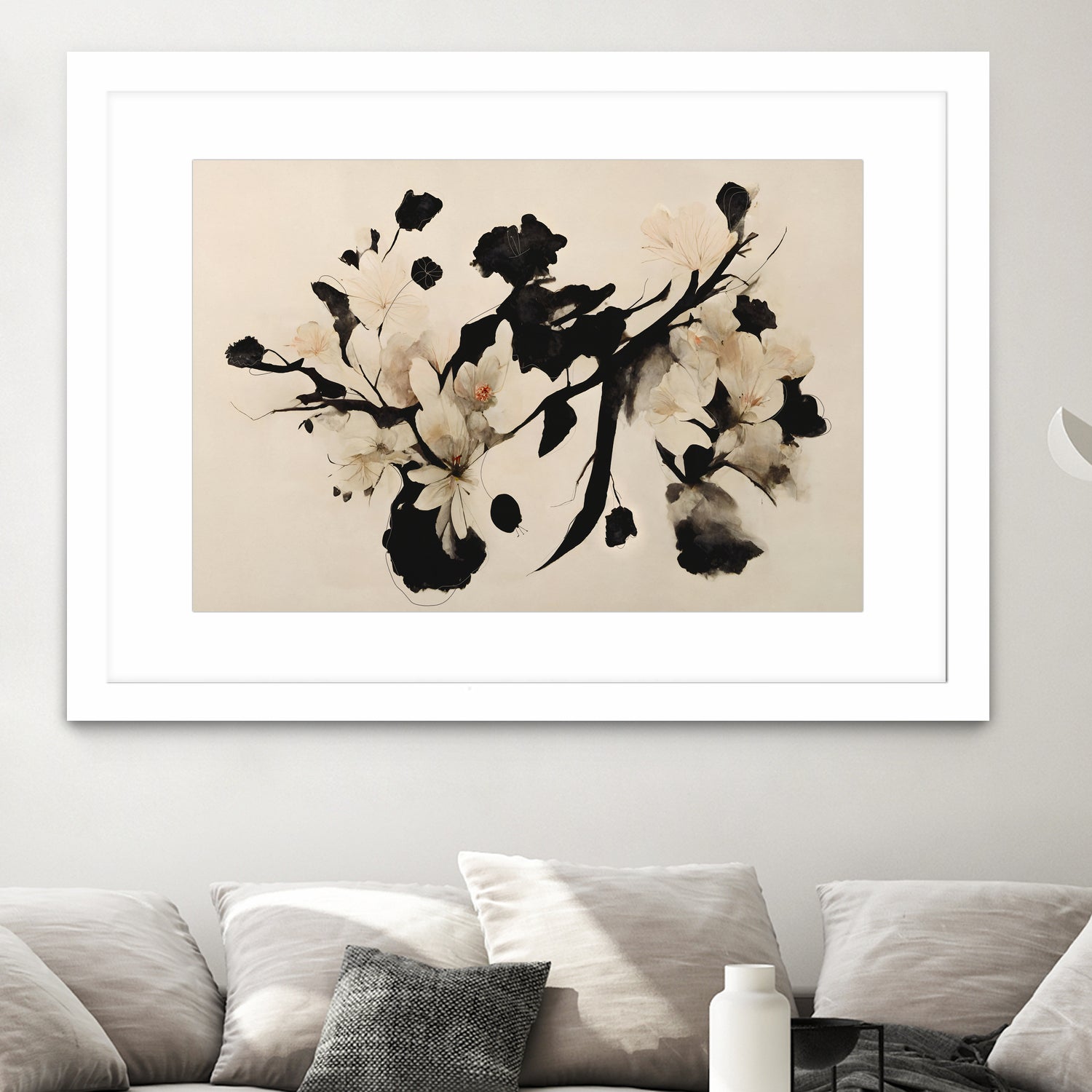 Cherry Blossom Branch by Treechild on GIANT ART - black  framed canvas