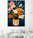 Flowers At Night by Treechild on GIANT ART - red botanical flowers and plants