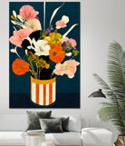 Flowers At Night by Treechild on GIANT ART - red botanical flowers and plants