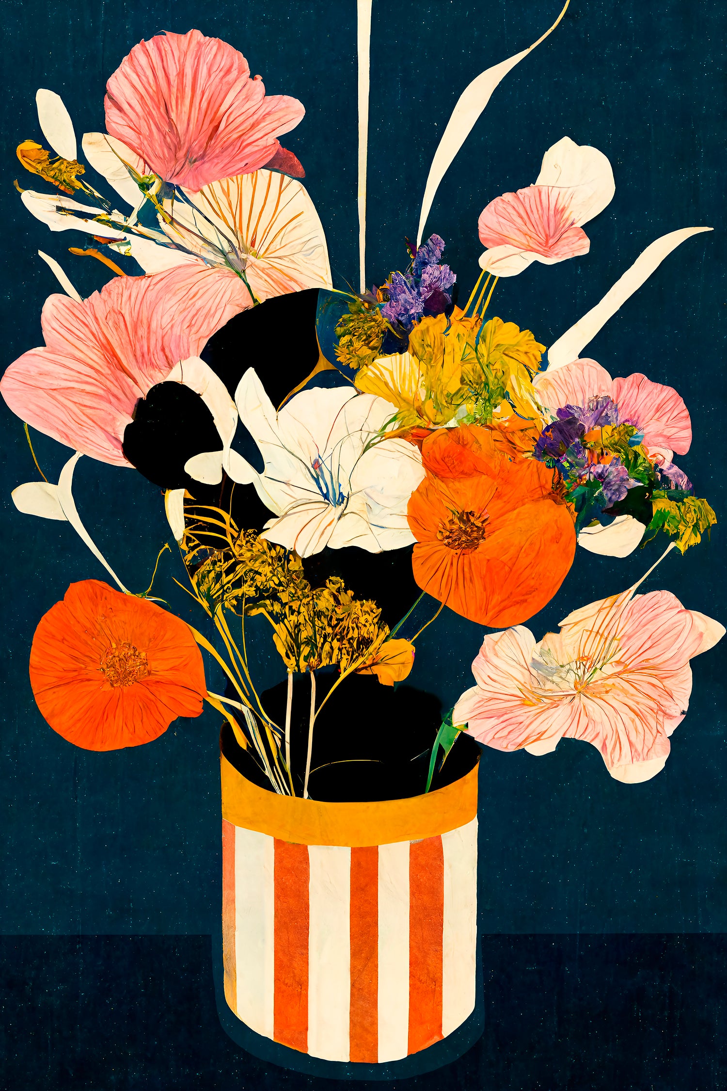 Flowers At Night by Treechild on GIANT ART - red botanical flowers and plants