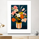 Flowers At Night by Treechild on GIANT ART - red botanical flowers and plants