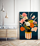 Flowers At Night by Treechild on GIANT ART - red botanical flowers and plants