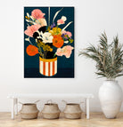 Flowers At Night by Treechild on GIANT ART - red botanical flowers and plants