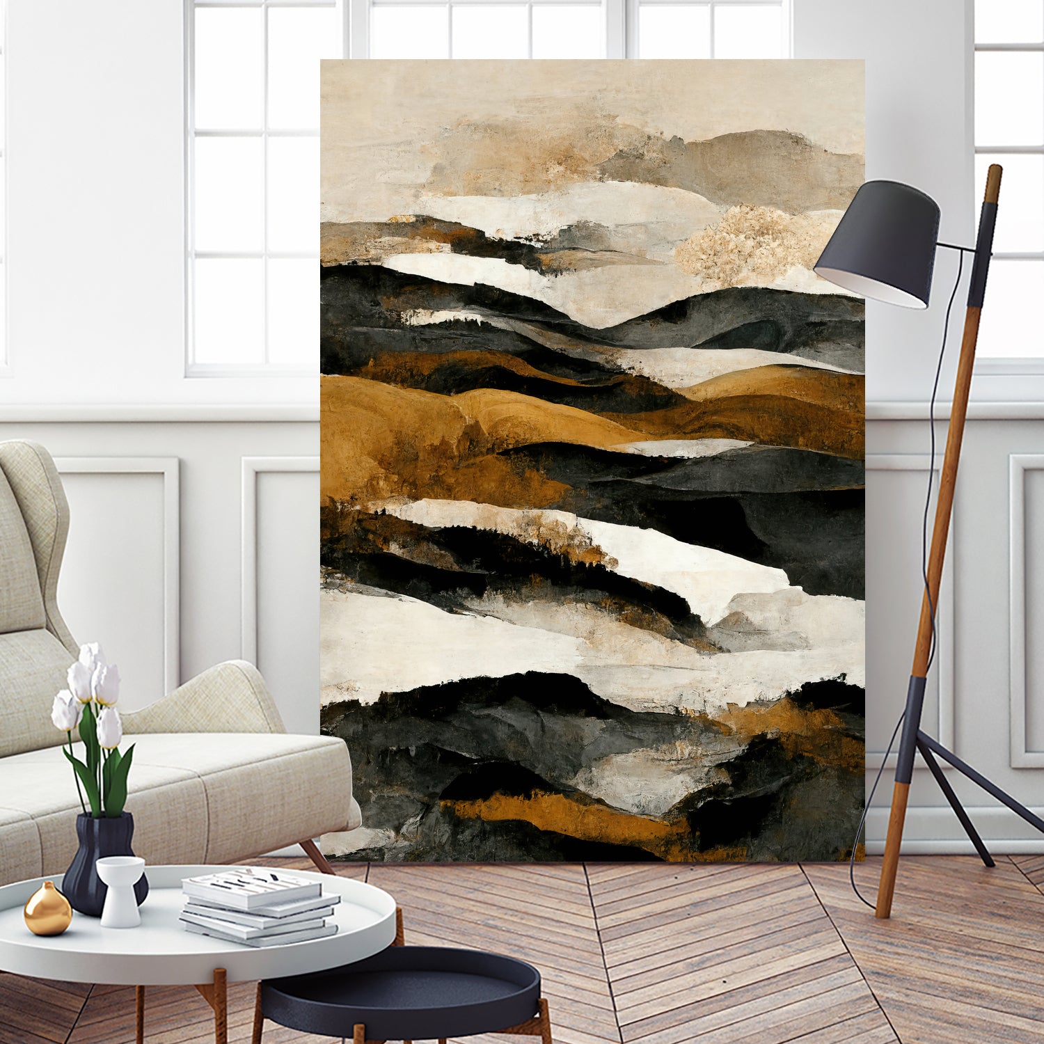 Ochre And Beige Mountains by Treechild on GIANT ART - illustration mountains