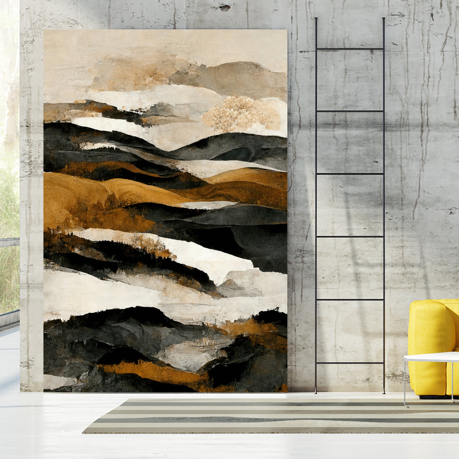 Ochre And Beige Mountains by Treechild on GIANT ART - illustration mountains