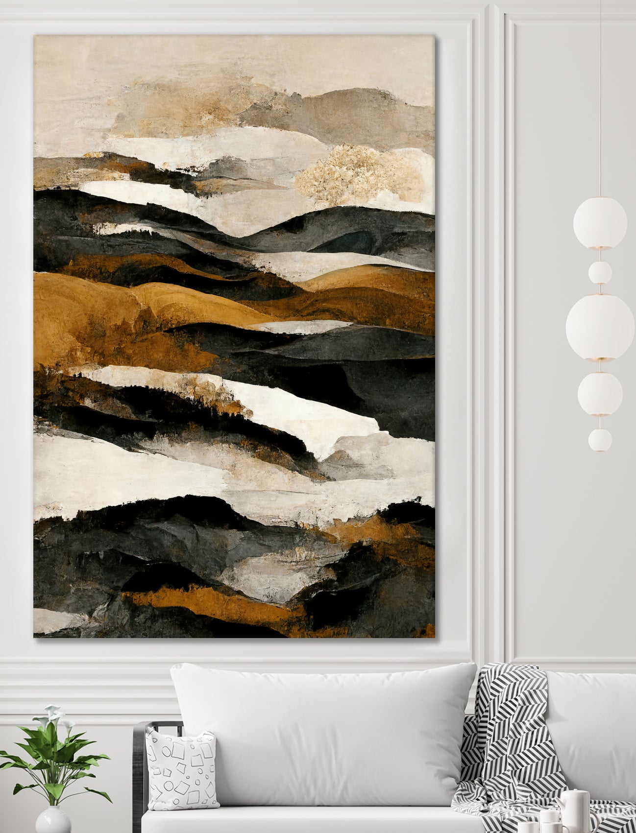 Ochre And Beige Mountains by Treechild on GIANT ART - illustration mountains