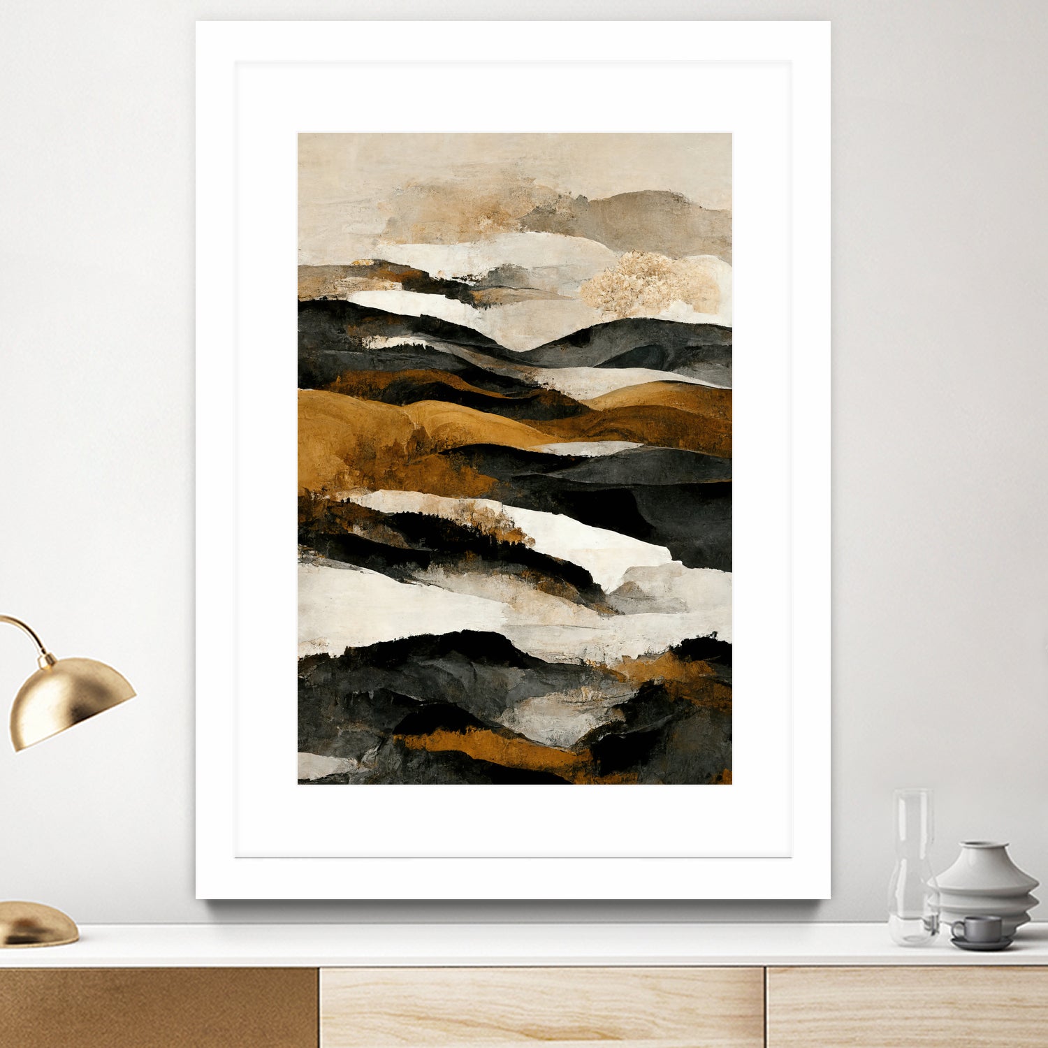 Ochre And Beige Mountains by Treechild on GIANT ART - illustration mountains