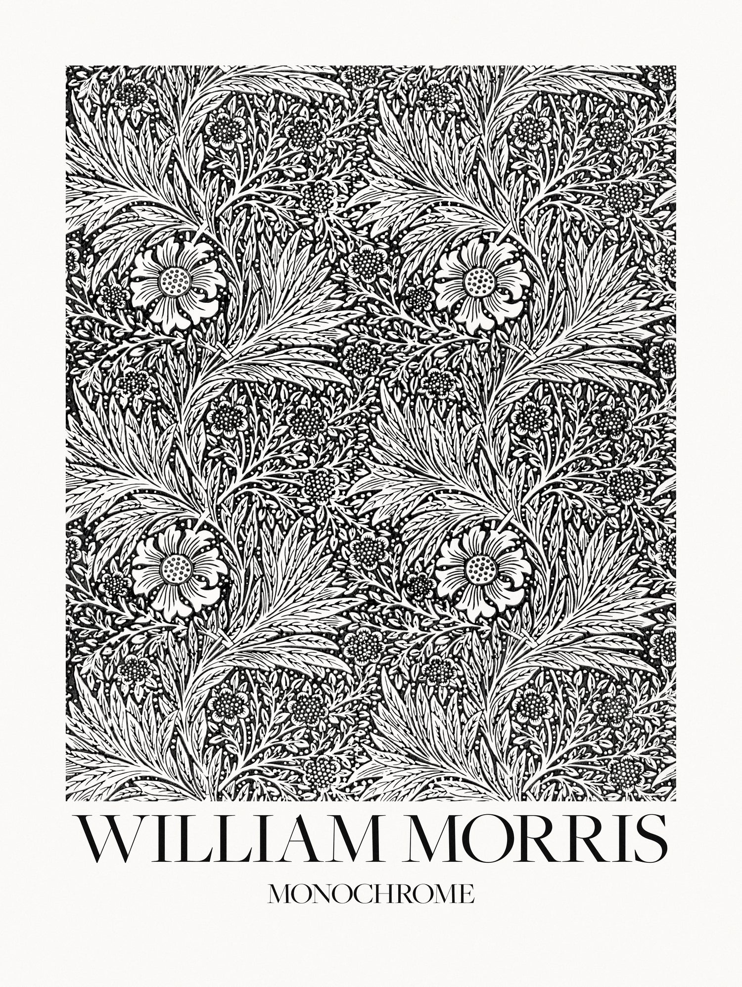 Marigold Monochrome - Art Print by William Morris | GIANT ART