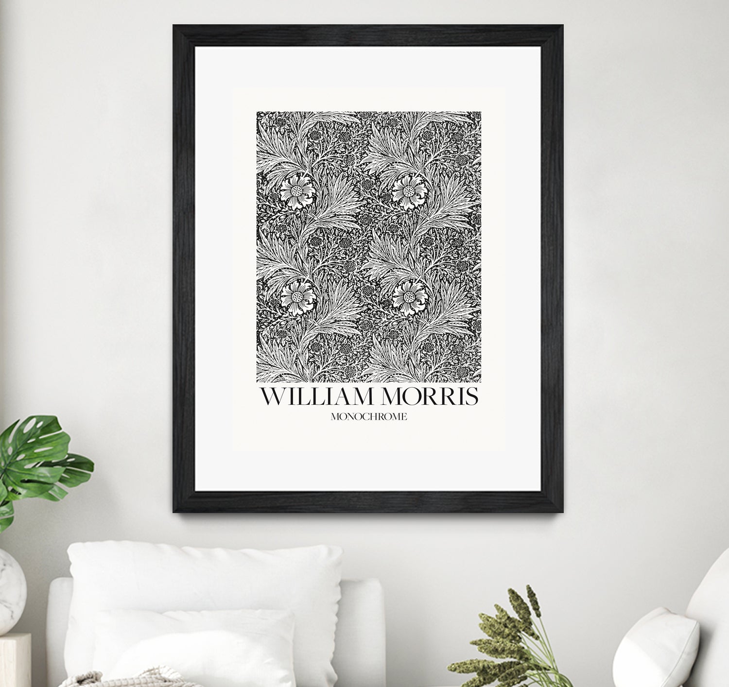 Marigold Monochrome - Art Print by William Morris | GIANT ART