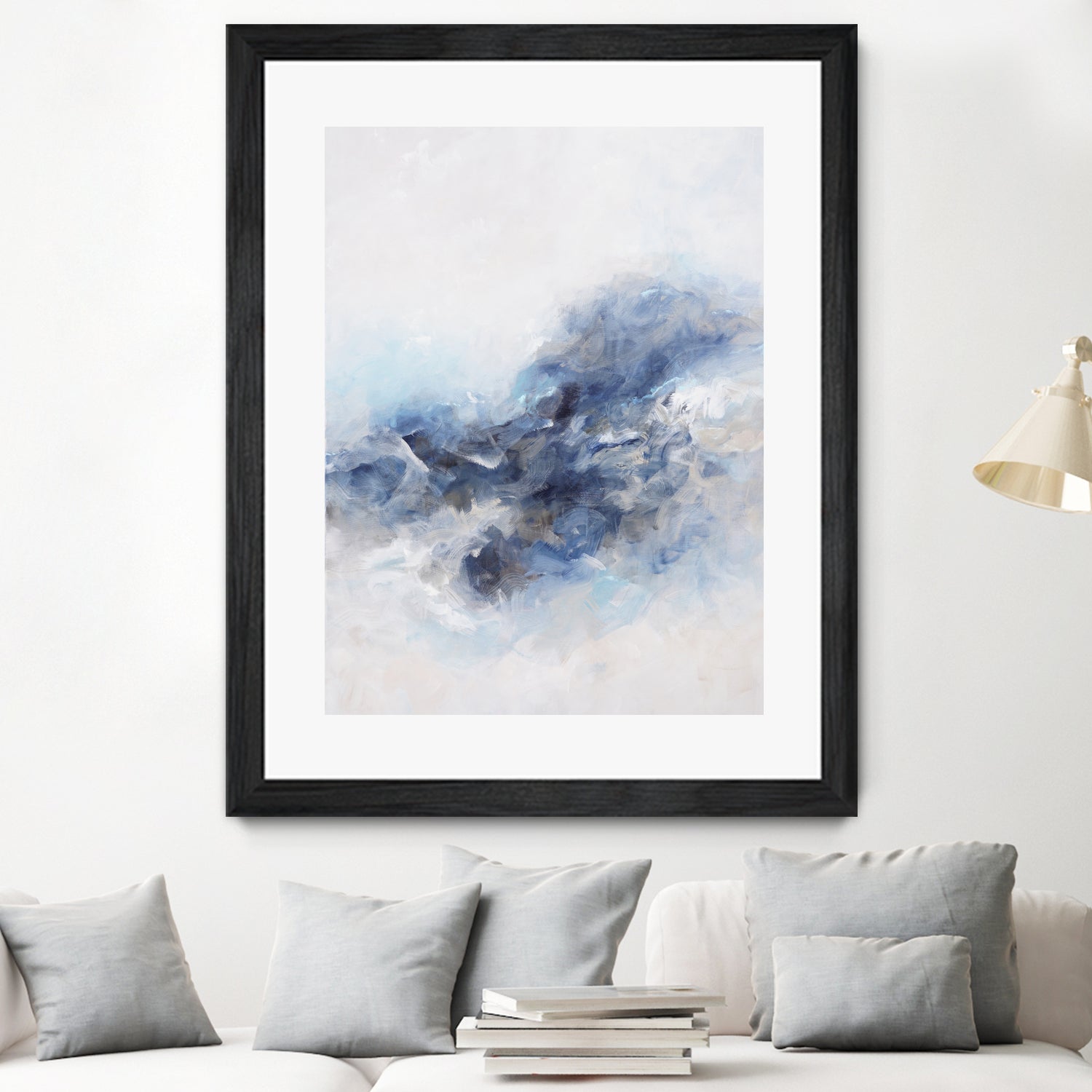 Expressionist Blue Abstract by Francoise Wattre on GIANT ART - paintings abstract art