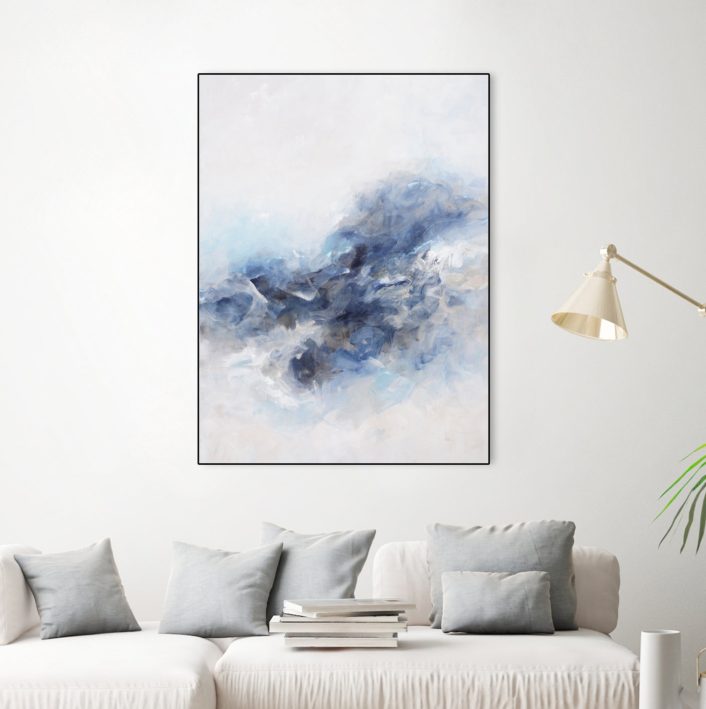 Expressionist Blue Abstract by Francoise Wattre on GIANT ART - paintings abstract art