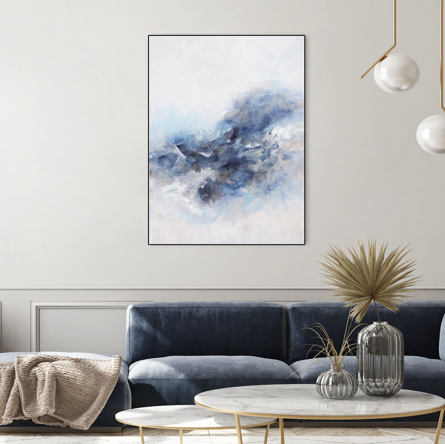 Expressionist Blue Abstract by Francoise Wattre on GIANT ART - paintings abstract art