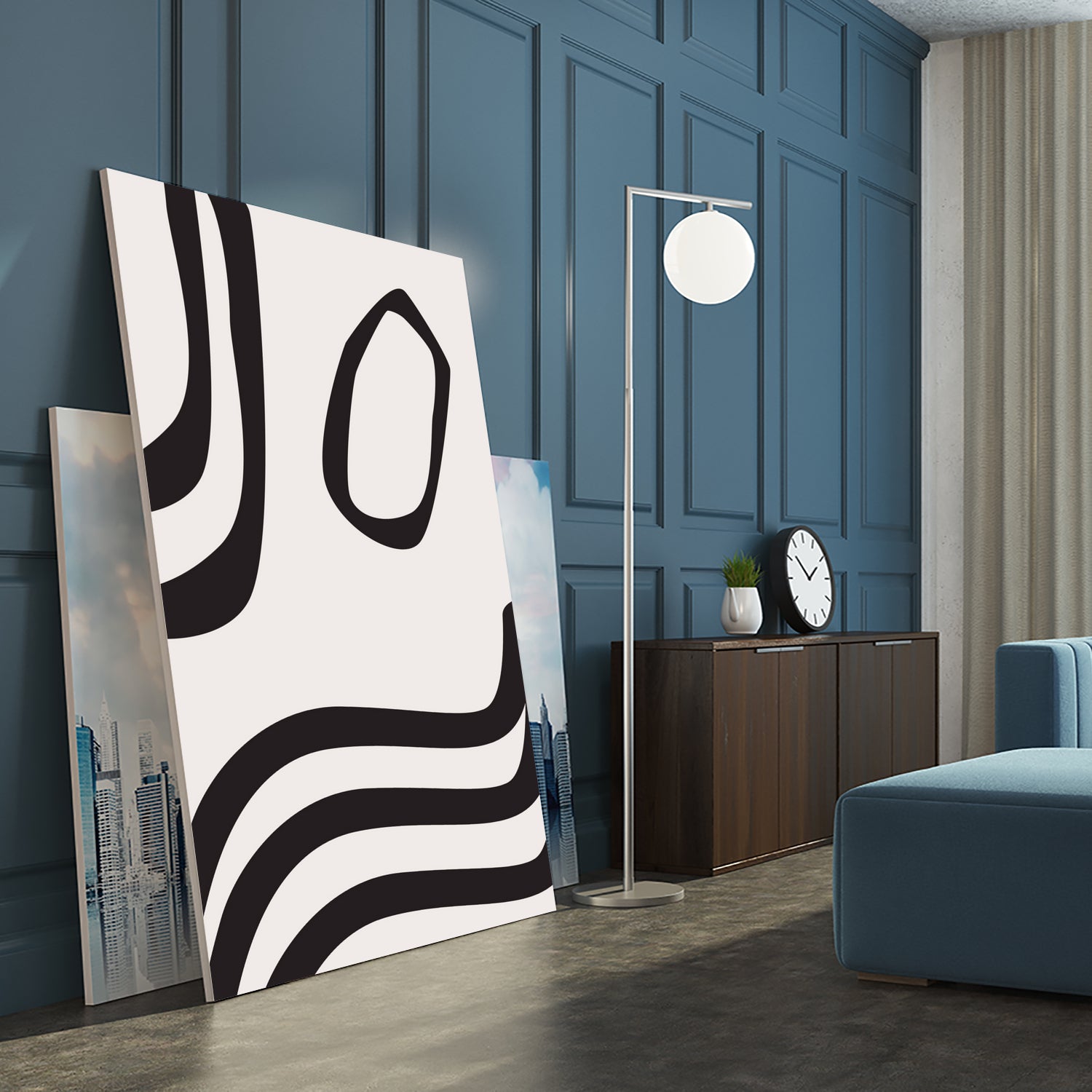 Black Curves by Sally Ann Moss on GIANT ART - line art abstract