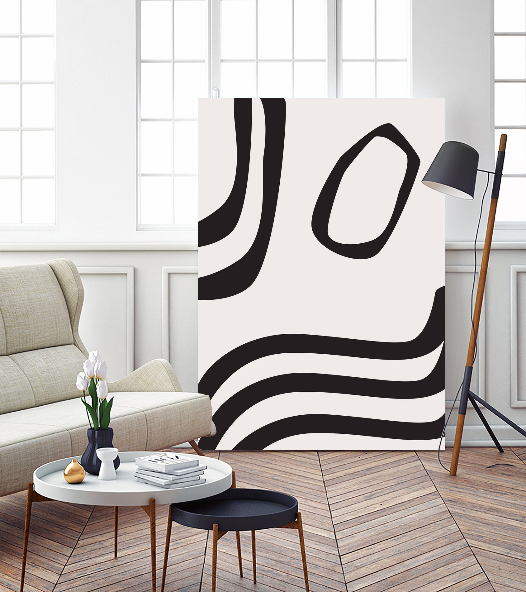 Black Curves by Sally Ann Moss on GIANT ART - line art abstract