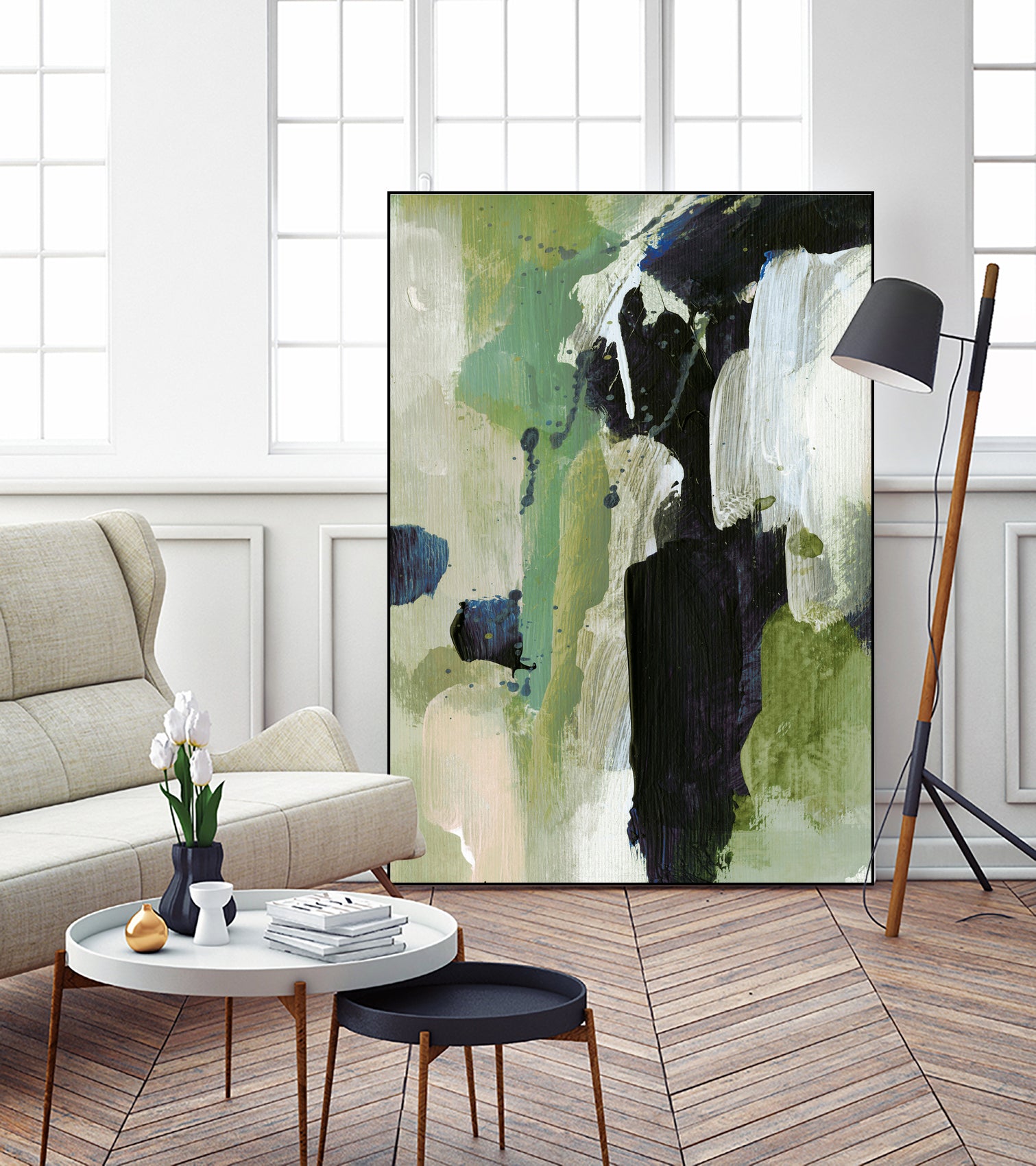 Waterfall by Dan on GIANT ART - abstract green