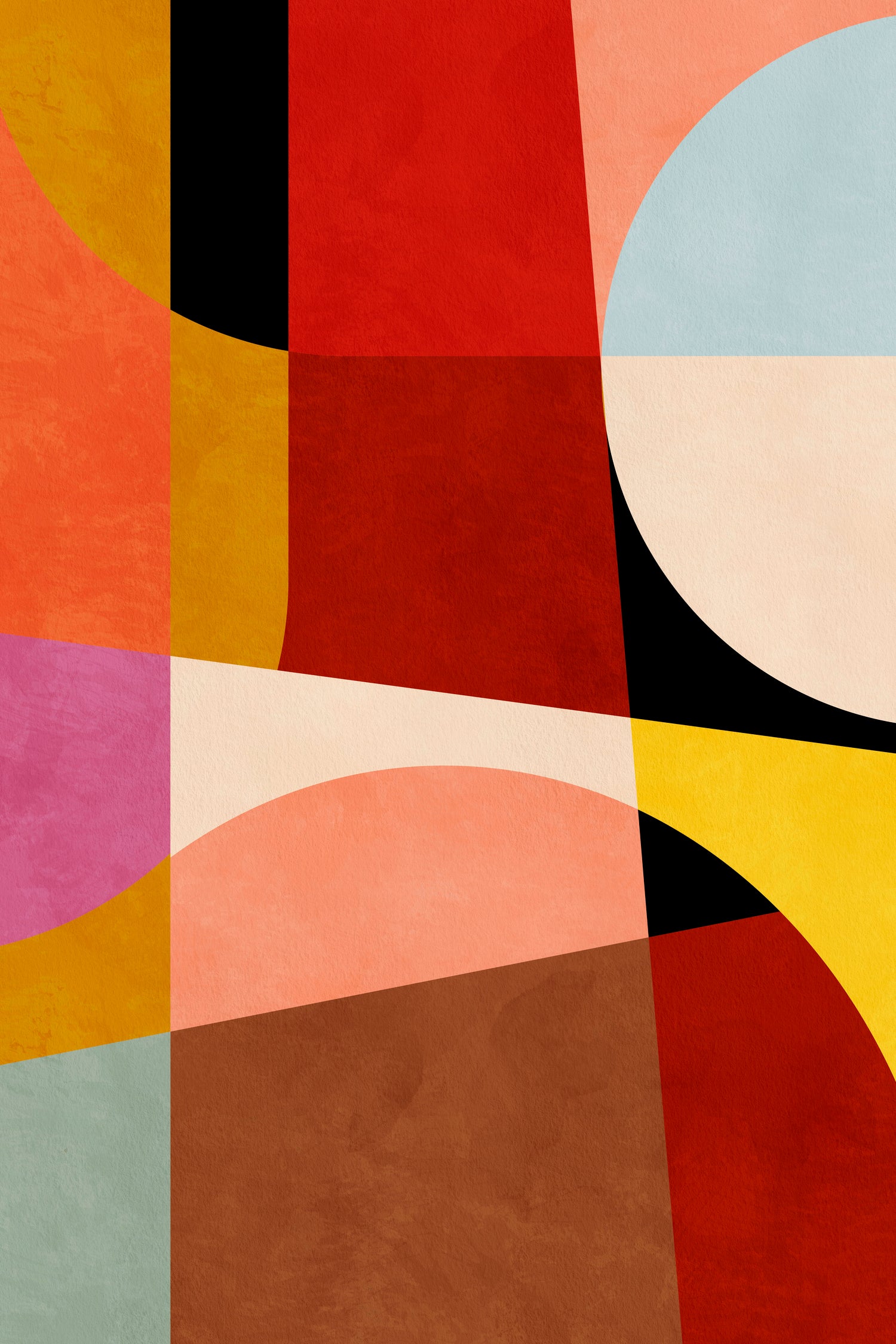 Warm Colors Bauhaus Geometry2 - Art Print by Ana Rut Bre | GIANT ART