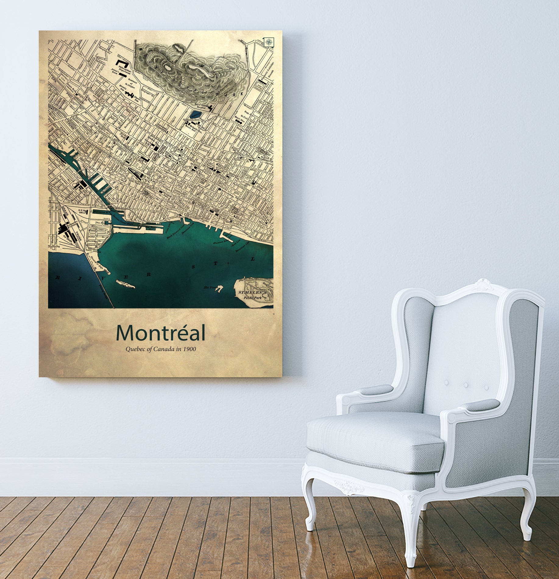 Vintage Map of Montreal by Dionisis Gemos on GIANT ART