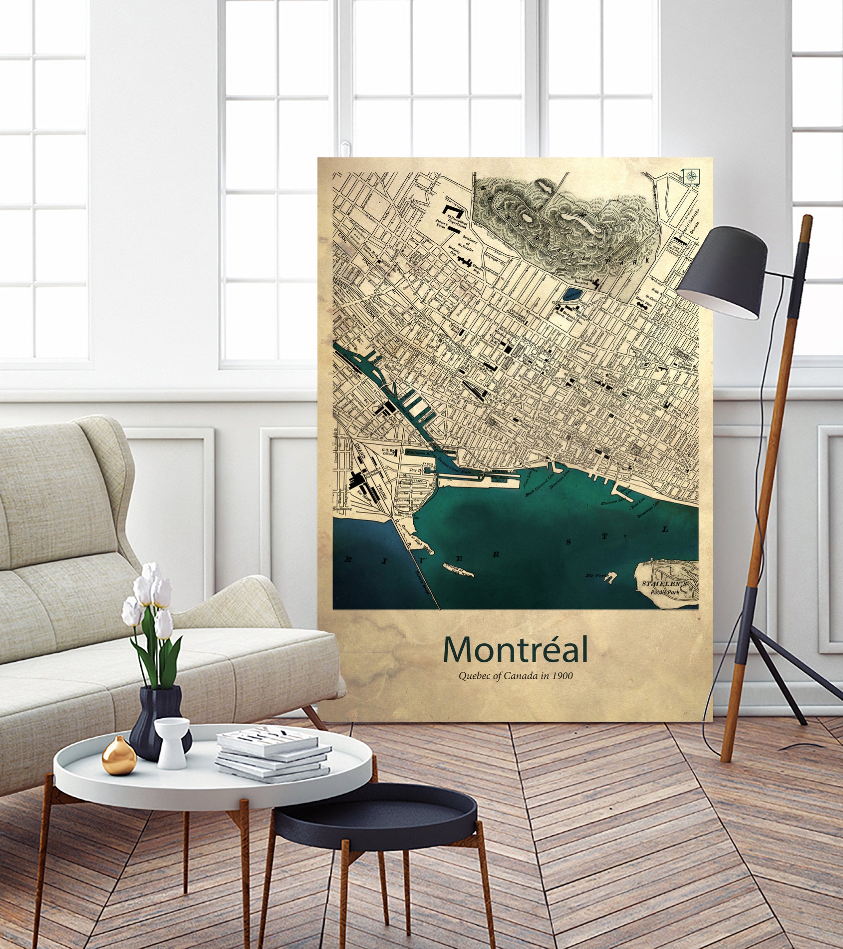 Vintage Map of Montreal by Dionisis Gemos on GIANT ART