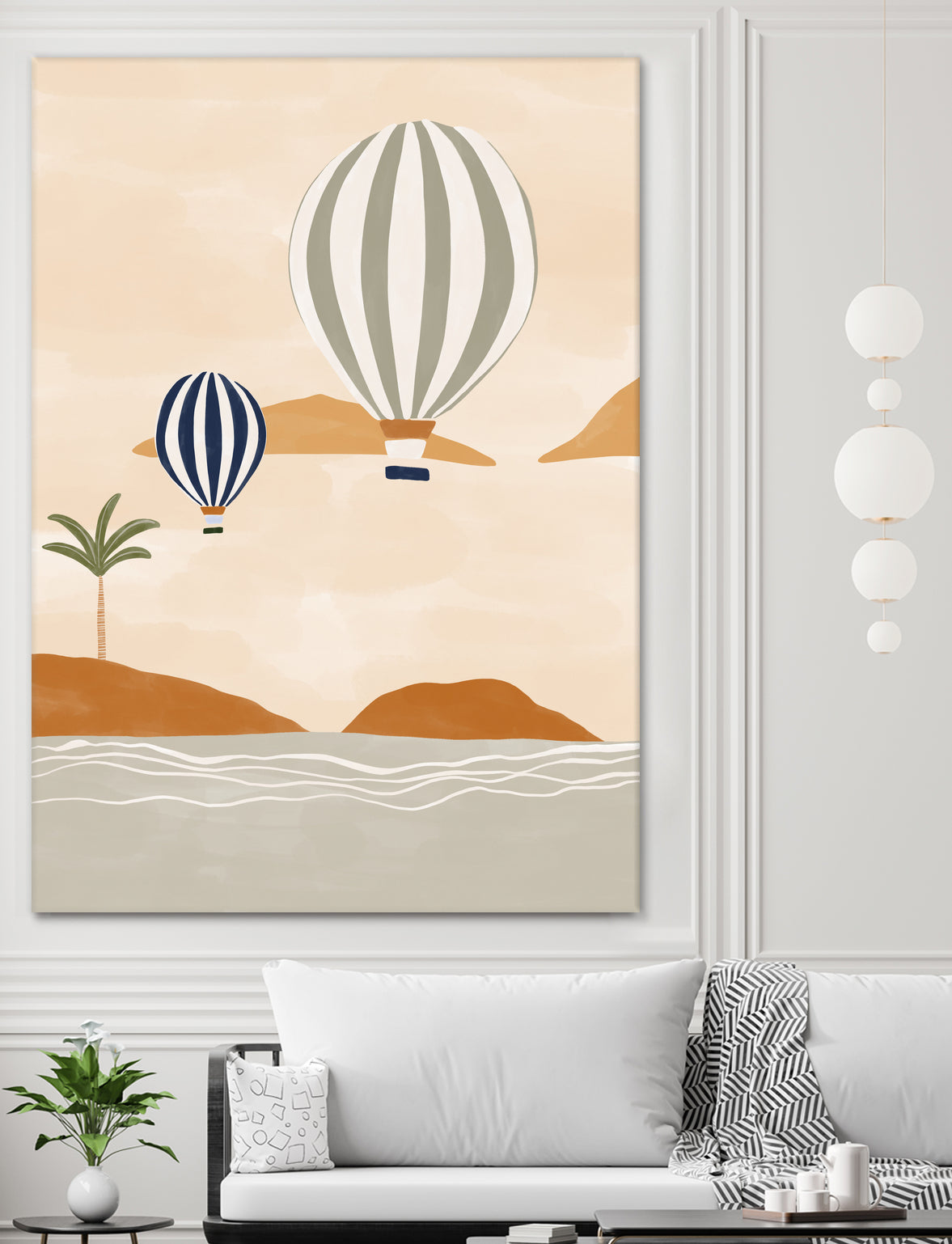 Airballoons In Dessert by Ivy on GIANT ART - illustration hot air balloon