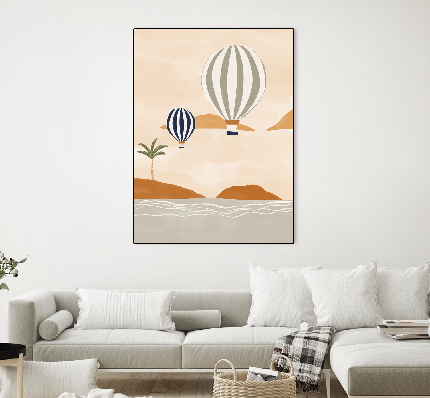 Airballoons In Dessert by Ivy on GIANT ART - illustration hot air balloon