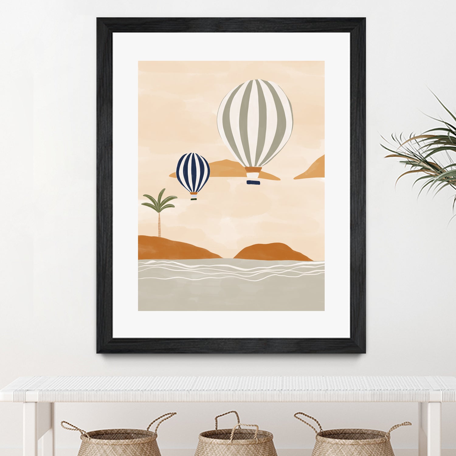 Airballoons In Dessert by Ivy on GIANT ART - illustration hot air balloon