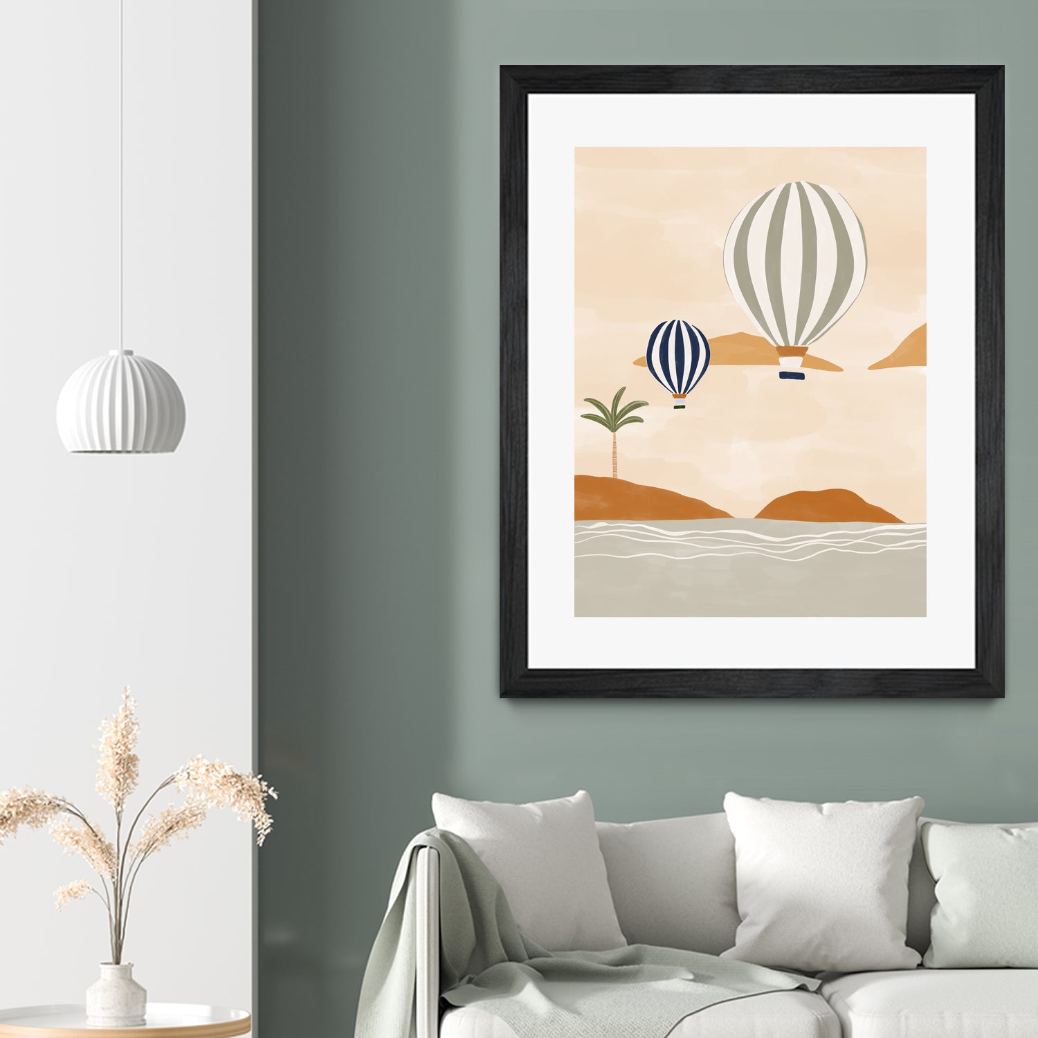 Airballoons In Dessert by Ivy on GIANT ART - illustration hot air balloon