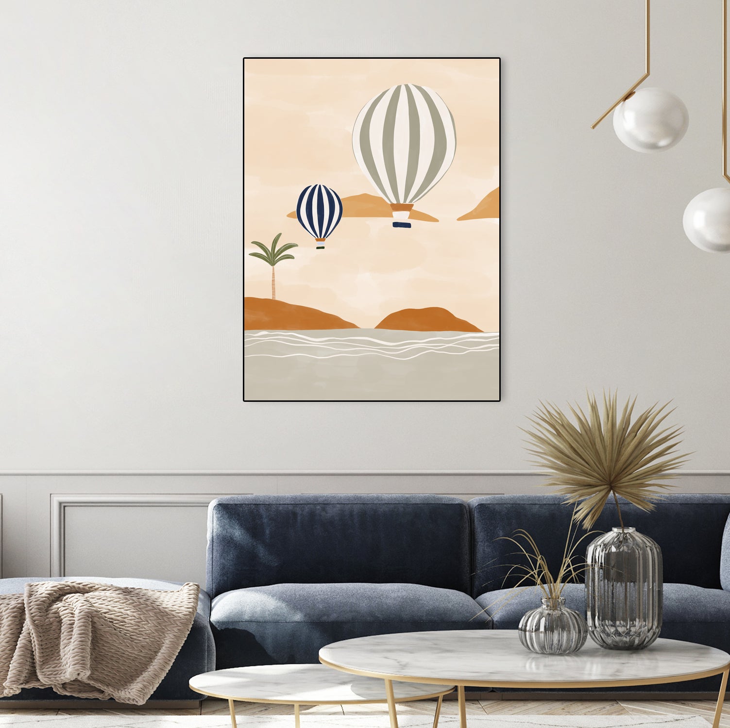 Airballoons In Dessert by Ivy on GIANT ART - illustration hot air balloon