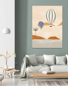 Airballoons In Dessert by Ivy on GIANT ART - illustration hot air balloon