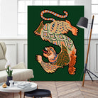 Asiantiger Green by Arty Guava on GIANT ART - illustration green background