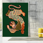 Asiantiger Green by Arty Guava on GIANT ART - illustration green background