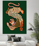 Asiantiger Green by Arty Guava on GIANT ART - illustration green background