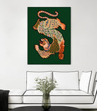 Asiantiger Green by Arty Guava on GIANT ART - illustration green background