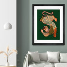 Asiantiger Green by Arty Guava on GIANT ART - illustration green background