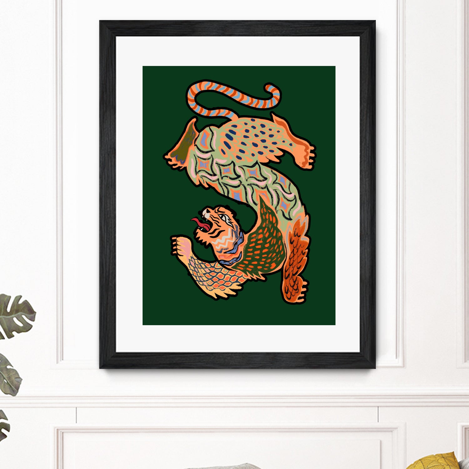 Asiantiger Green by Arty Guava on GIANT ART - illustration green background