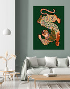 Asiantiger Green by Arty Guava on GIANT ART - illustration green background