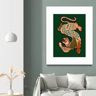 Asiantiger Green by Arty Guava on GIANT ART - illustration green background