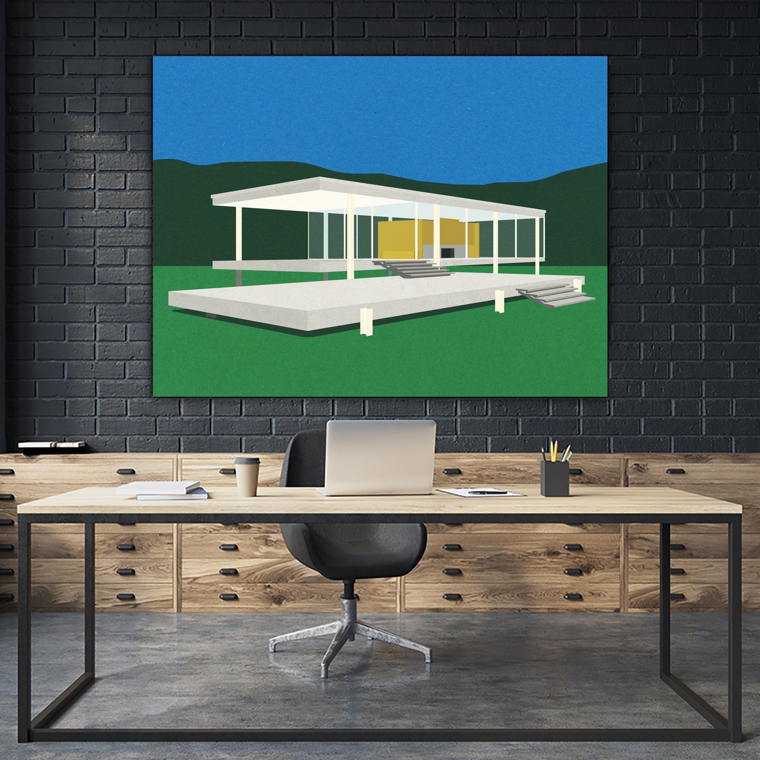 Ludwig Mies Van Der Rohe Farnsworth House by Rosi on GIANT ART - illustration rosi feist
