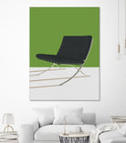 Barcelona Chair (Green Background) Mies Van Der Rohe by Rosi on GIANT ART