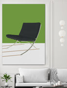 Barcelona Chair (Green Background) Mies Van Der Rohe by Rosi on GIANT ART