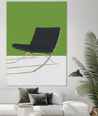 Barcelona Chair (Green Background) Mies Van Der Rohe by Rosi on GIANT ART