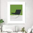 Barcelona Chair (Green Background) Mies Van Der Rohe by Rosi on GIANT ART