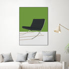 Barcelona Chair (Green Background) Mies Van Der Rohe by Rosi on GIANT ART