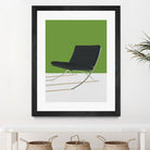 Barcelona Chair (Green Background) Mies Van Der Rohe by Rosi on GIANT ART