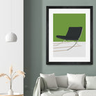 Barcelona Chair (Green Background) Mies Van Der Rohe by Rosi on GIANT ART