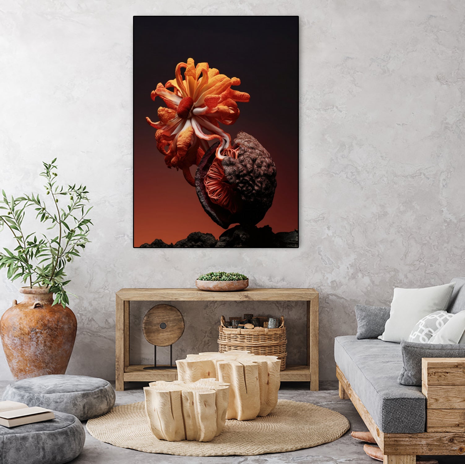 Still Life Flowers No4 by Minorstep on GIANT ART - red flowers and plants studio