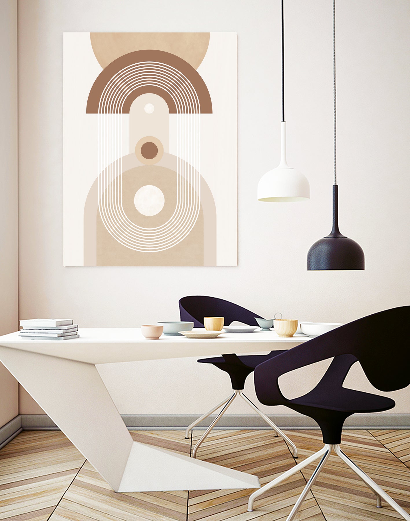 Beige Mid Century Poster by Elena Ristova on GIANT ART - abstract abstract