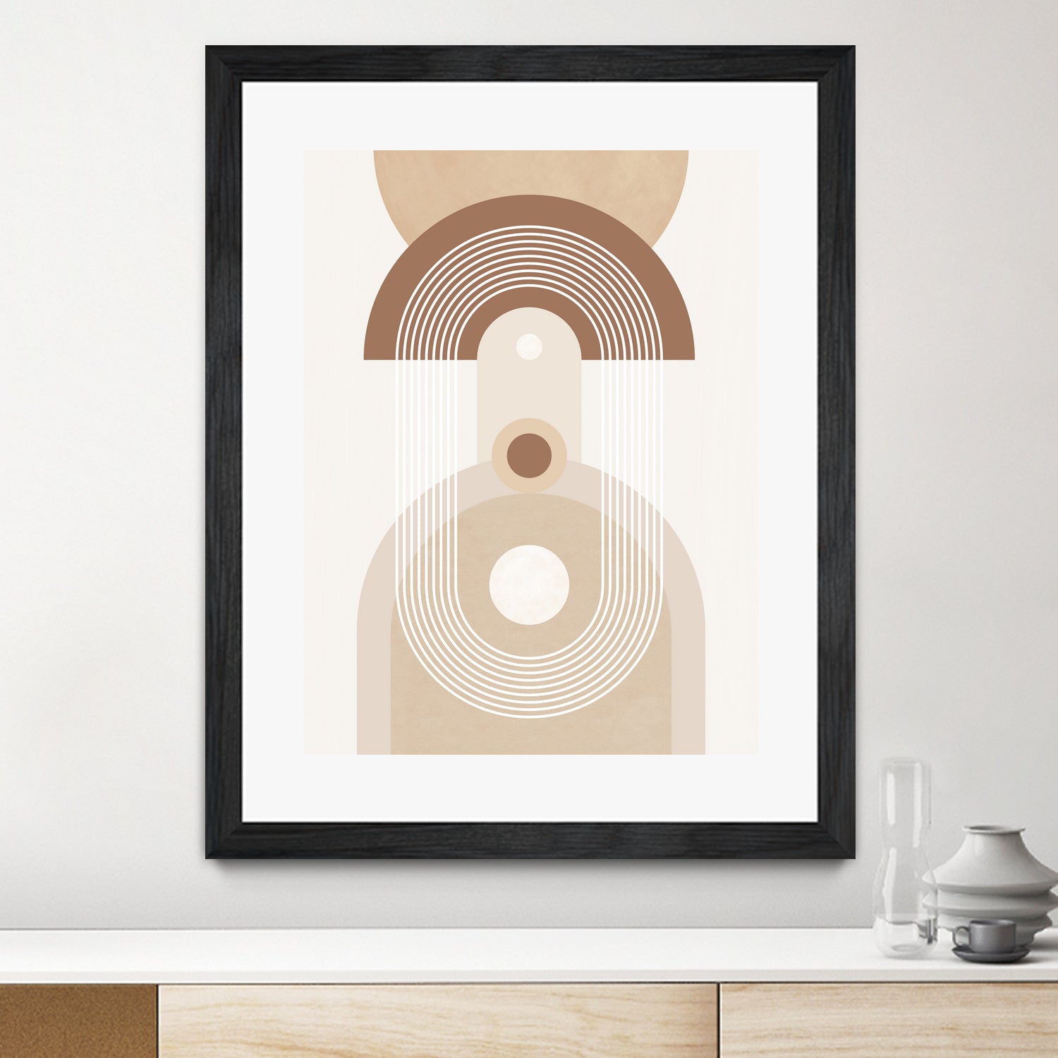 Beige Mid Century Poster by Elena Ristova on GIANT ART - abstract abstract